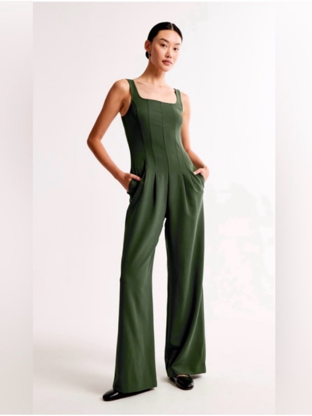 A&F Square Neck Seamed Jumpsuit